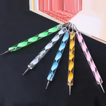 

Nail Dotting Pen 5 Pcs Point Flower Pen DIY Nail Art Tool Dotting 3D Crystal Pen Nail Art Brush Set Drill Gel Polish Drawing Pen