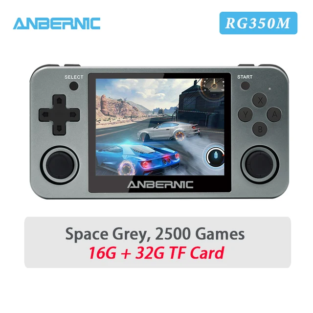 ANBERNIC RG351M RG350M Retro Video Game Console Aluminum Alloy Shell RK3326 2500 Game Portable Console Handheld Game Player RG350M Grey 48G
