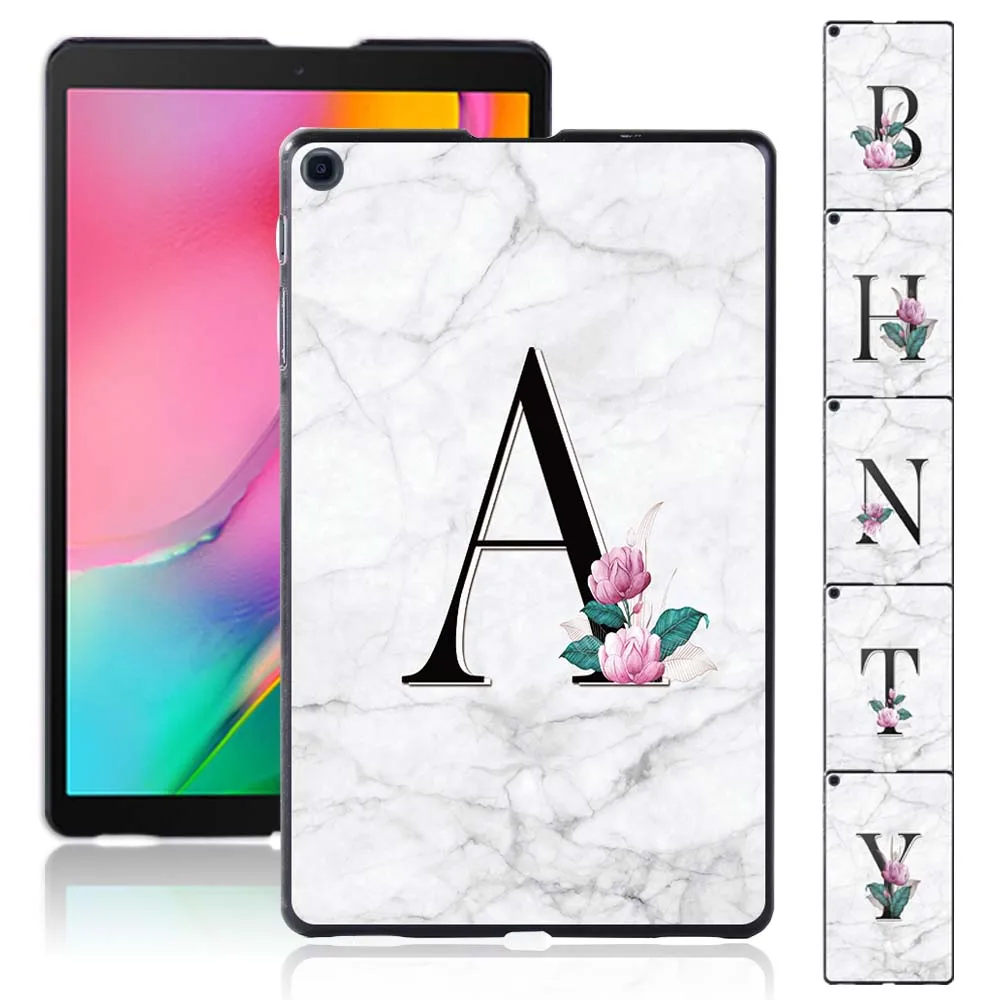 

Tablet Case for Samsung Galaxy Tab A 10.1 2019 T510/T515 26 Initial Name Letter Pattern Plastic Back Shell Cover + Free Stylus