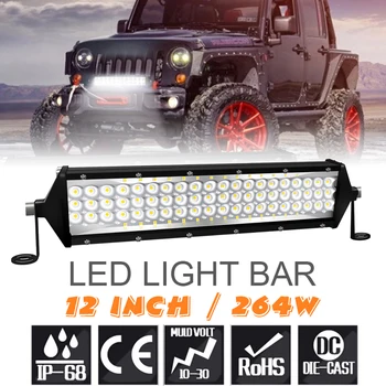 

Universal 5 Row 12 Inch 264w LED Light Bar Waterproof Off Road Driving Led Work Light Bar Combo Beam for Car LED Light Bar