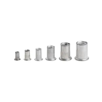 

190Pcs/Set M3/M4/M5/M/6/M8/M10 Rivet Nut Aluminum Alloy Rivnut Flat Head Threaded Insert Cap