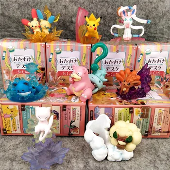 

8pieces/set pkm Anime Action Figure Pikachued PVC Model Toys Desk Decoration