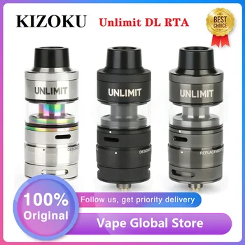 

Original KIZOKU Unlimit DL RTA 3.5ml Atomizer & Dual Coil Deck Pre-made Mesh Coils Electronic Cigarette DL Vape Tank Vs Zeus X