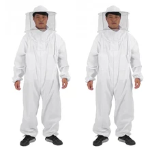 Лучшие 2 шт хлопок пчеловод костюм пчелы профессиональный полный тело пчелы удаления перчатки шляпа одежда куртка защитный костюм Пчеловодство Equi