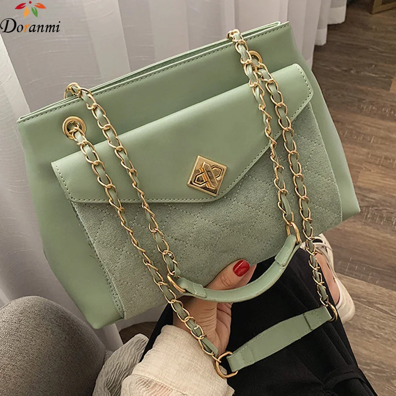

DORANMI Diamond Lattice Shoulder Bag Women's Bag 2019 Autumn Patchwork Totes Bag Female Big Handbag Chain Strap Bag Bolso DJB896