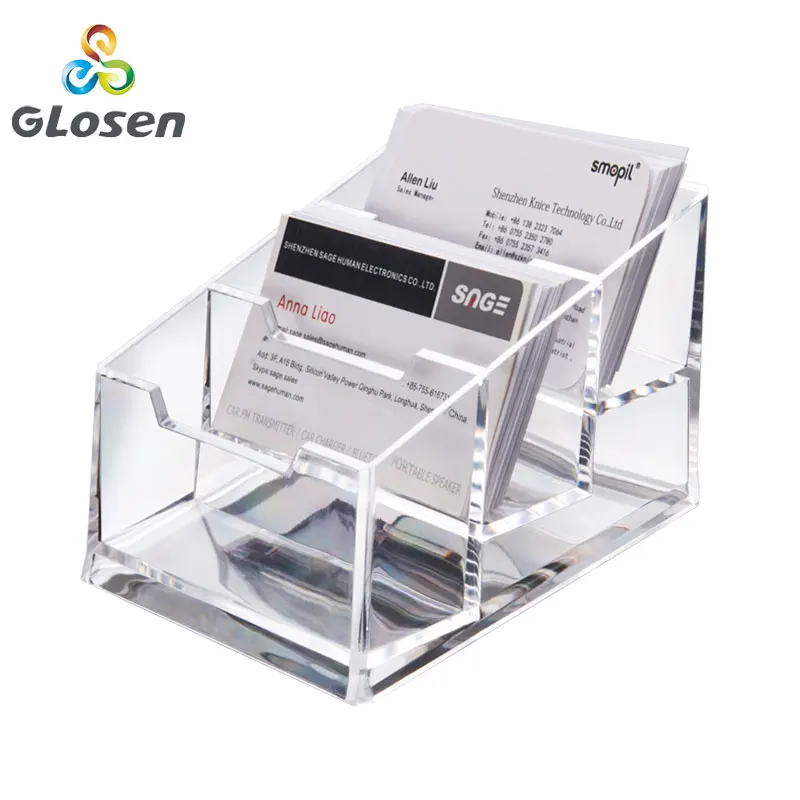 

Business Card Three Layer European Style Business Exhibition Acrylic Transparent Storage Box Thick Simple Fashion Glosen