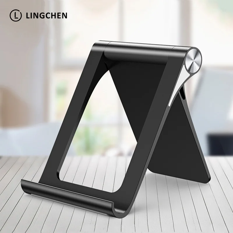 Review Top LINGCHEN Mobile Phone Holder Stand Universal Foldable Holder For iPhone 7/8 plus Desk Tablet Stand