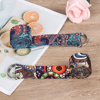 D-Ring Belts Yoga Strap Fitness Rope Colored Printed Adjustable Yoga Belt Yoga Stretch Belt Washable Sport Stretch Strap Props 3 D Ring Belts Yoga Strap Fitness Rope Colored Printed Adjustable Yoga Belt Yoga Stretch Belt