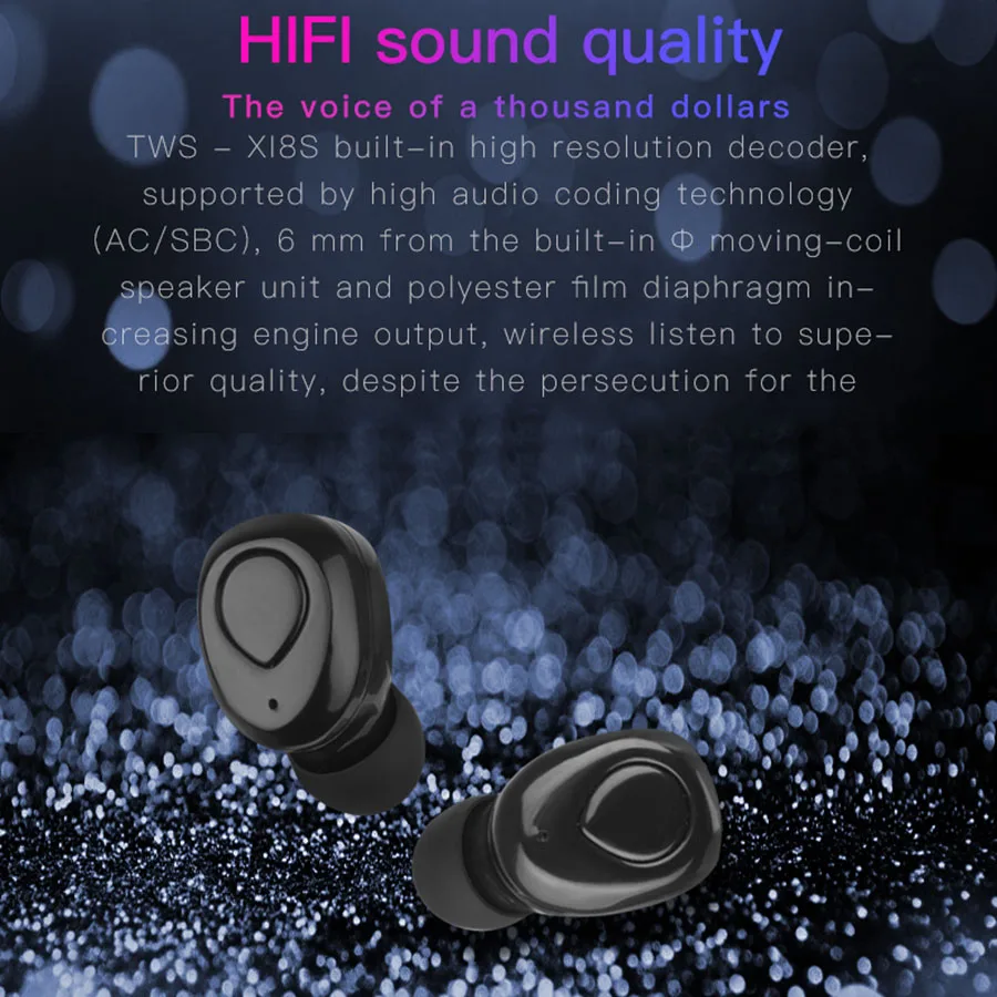 Tws Automatic pairing Headset Bluetooth Earphones with Dual Mircophone for Iphone/Smart Phone Noise Cancelling Headphone Earbuds