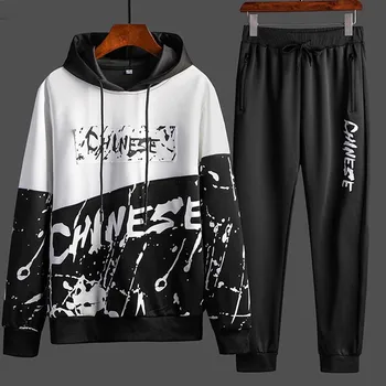 

tracksuit men two piece set men outfits fashion casual streetwear hip hop costume joggers sweatsuit sport suits jogging male set