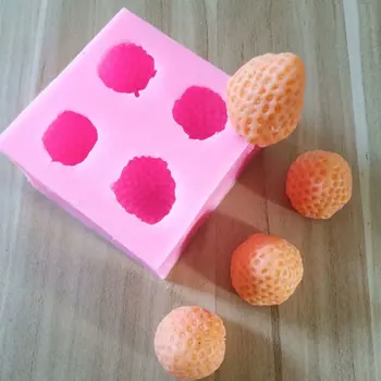 

3D Stereo 4 Strawberry Shape Cake Decoration Mold Fondant Chocolate Baking Mold Silicone Mold
