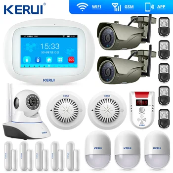 

KERUI Wifi Home Alarm GSM TFT Color Display WIFI GSM Alarm System Home Alarm Security Gas Sensor Wifi Camera IP Burglar Alarm