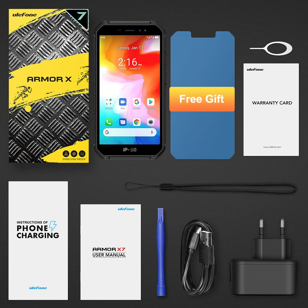 Ulefone Armor X7 смартфон с 5 дюймовым дисплеем четырёхъядерным процессором NFC ОЗУ 2 Гб
