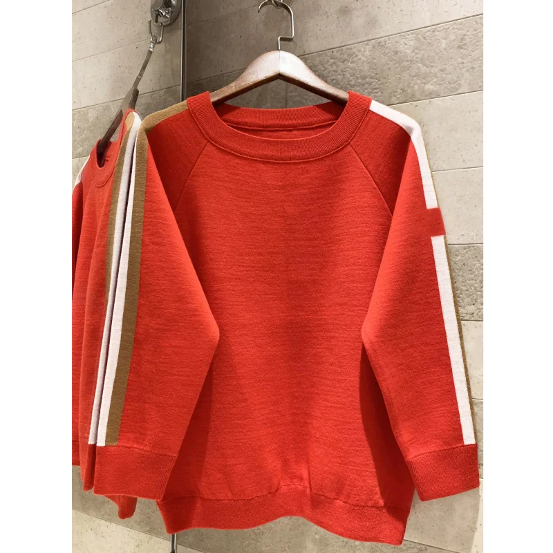 

2019 Women's Winter Long Sleeve Round Neck Knit Pullover Sweater Cashmere wool blend Cardigan Leisure Pullover High Quality Top