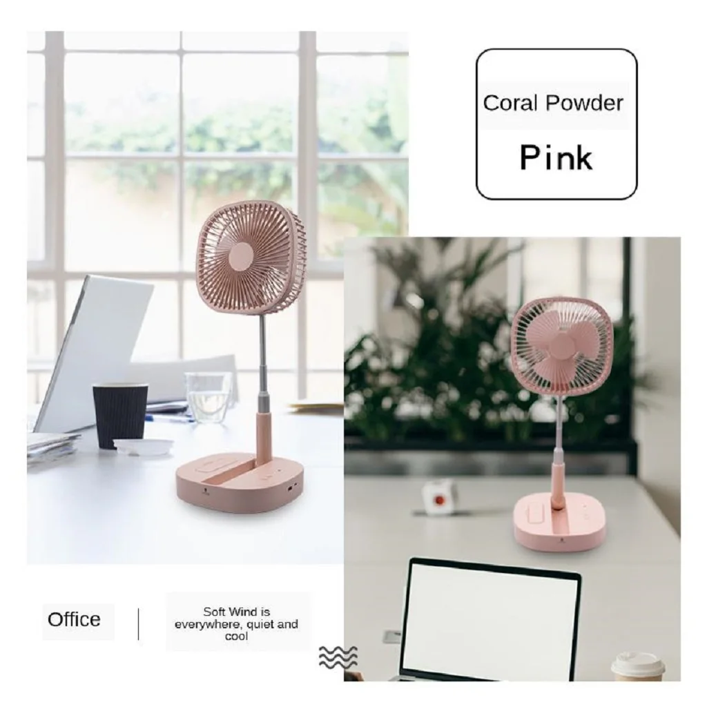 Summer Flexible Cooling Fan Portable Desktop Air Cooler USB Personal Pedestal Fan 3 Modes Ultra-quiet for Home Office Desk
