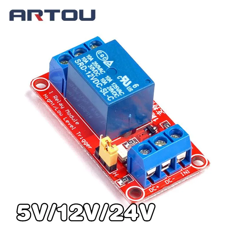 1-канальная плата релейного модуля 5 В 12 24 щит для Arduino со стандартным триггером