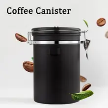 Кофейник из нержавеющей стали для дома и офиса, емкость для хранения черного чая, герметичность с ложкой, чтобы сохранить свежесть