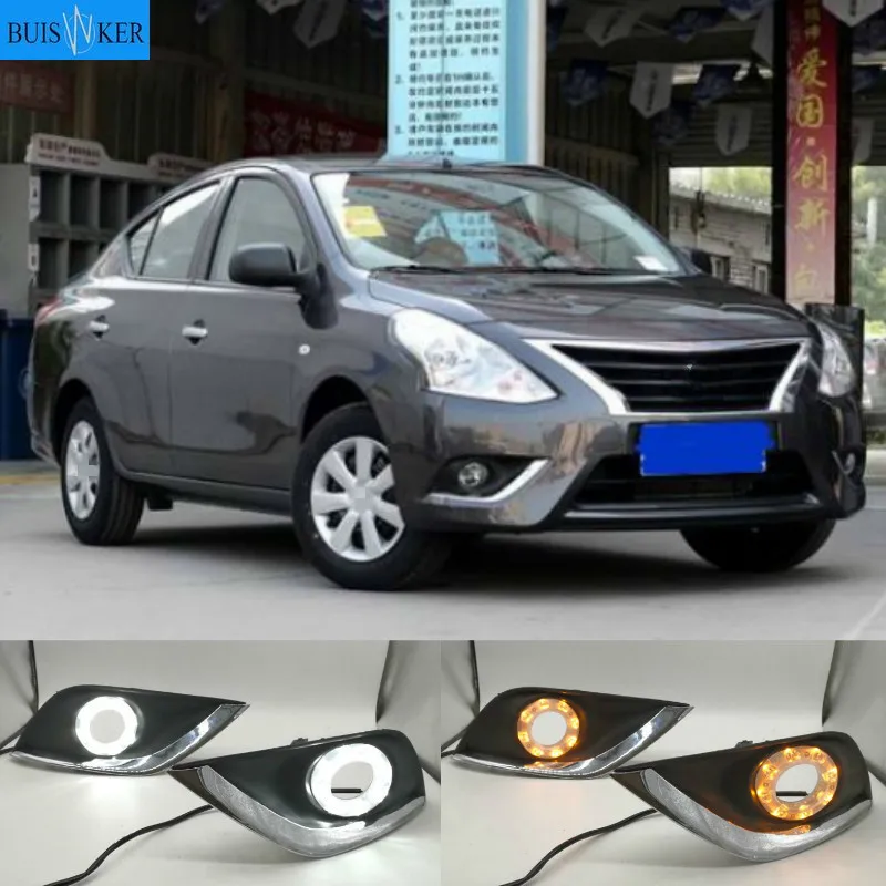 

Светодиодный дневные ходовые огни DRL, противотуманные фары для Nissan Almera Latio Sunny, Versa 2014 2015 2016 2017 2018
