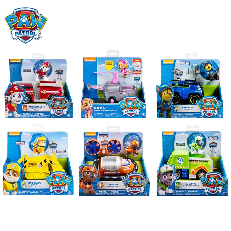 

Original Box Paw Patrol Dogs Rescue Vehicle Toy Set Anime Action Figure Model Cars Spin Master Toy Kids Birthday Gift Hot Sale