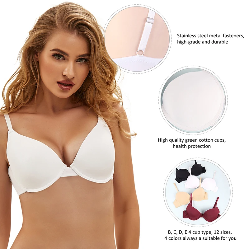 maidenform bras Comeondear Brasier Mujer Smooth Seamless Solid Push Up Bra Nylon Underwire Large Cup Brassiere 80D 85D 85E 90D 90E BA4040 minimizer bra