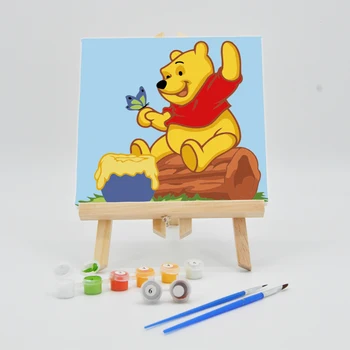 

Paint Oil Paintings By Numbers For Kids 20×20cm With Frame DIY On Canvas Cartoon Bear Pictures Acrylic Children Coloring Arts