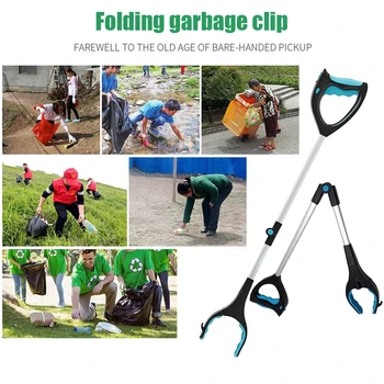 

82cm Foldable Litter Reachers Pickers Pick Up Tools Gripper Extender Grabber Picker Collapsible Garbage Pick Up Tool Grabbers
