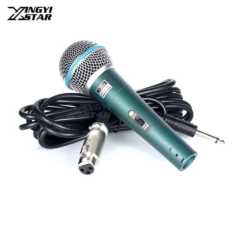 Comprar Interruptor BETA58A profesional con cable de mano dinámico micrófono Vocal Karaoke sistema de micrófono para Beta 58A con Jack de línea de Audio de 6,5mm