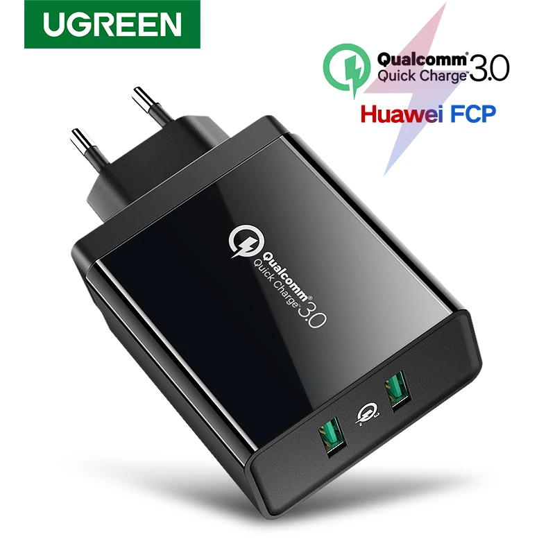 Online Cargador rápido Ugreen cargador rápido 3,0 QC 36W USB cargador para iPhone QC3.0 cargador de pared para Samsung s10 Xiaomi mi 9 cargador de teléfono
