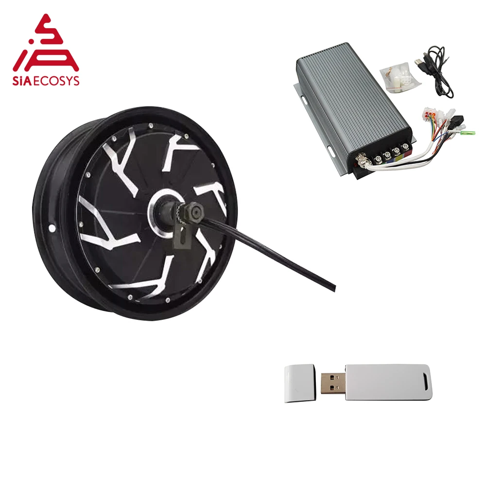 US $710.00 SiaecosysQSMOTOR Powerful 5kW 12x35inch InWheel Hub Motor with MQ Sabvoton controller