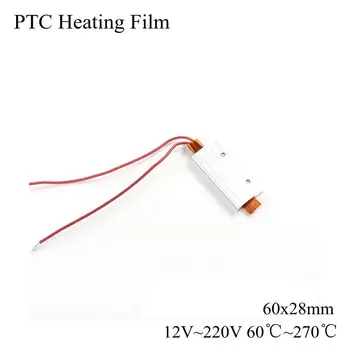 

60x28mm 12V 220V PTC Heating Element Constant Thermostat Insulated Thermistor Ceramic Air Heater Plate Fan Heat Film 12 100 220