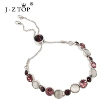 Jztop Брендовые женские роскошные красные синие браслеты с кристаллами регулируемые металлические браслеты вечерние ювелирные изделия подарок женские аксессуары