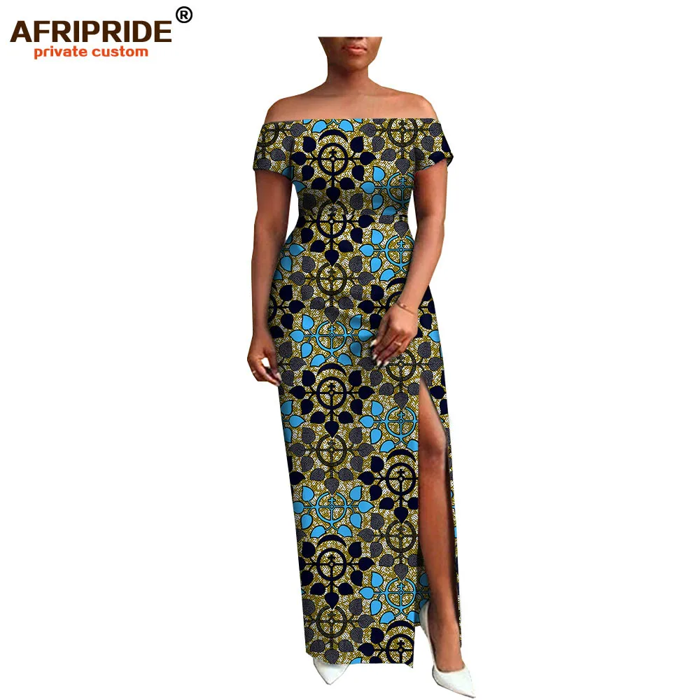 AFRIPRIDE, индивидуальная африканская одежда, осеннее платье, короткий рукав, макси, батик, боковое, вечернее платье для женщин, A722538 - Цвет: 532