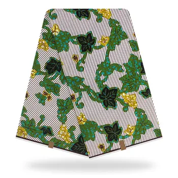 

High Quality Real African Cotton Wax 6yards Print African Ankara Fabrics Real Wax 100% Cotton for Women Dress Y91016-10