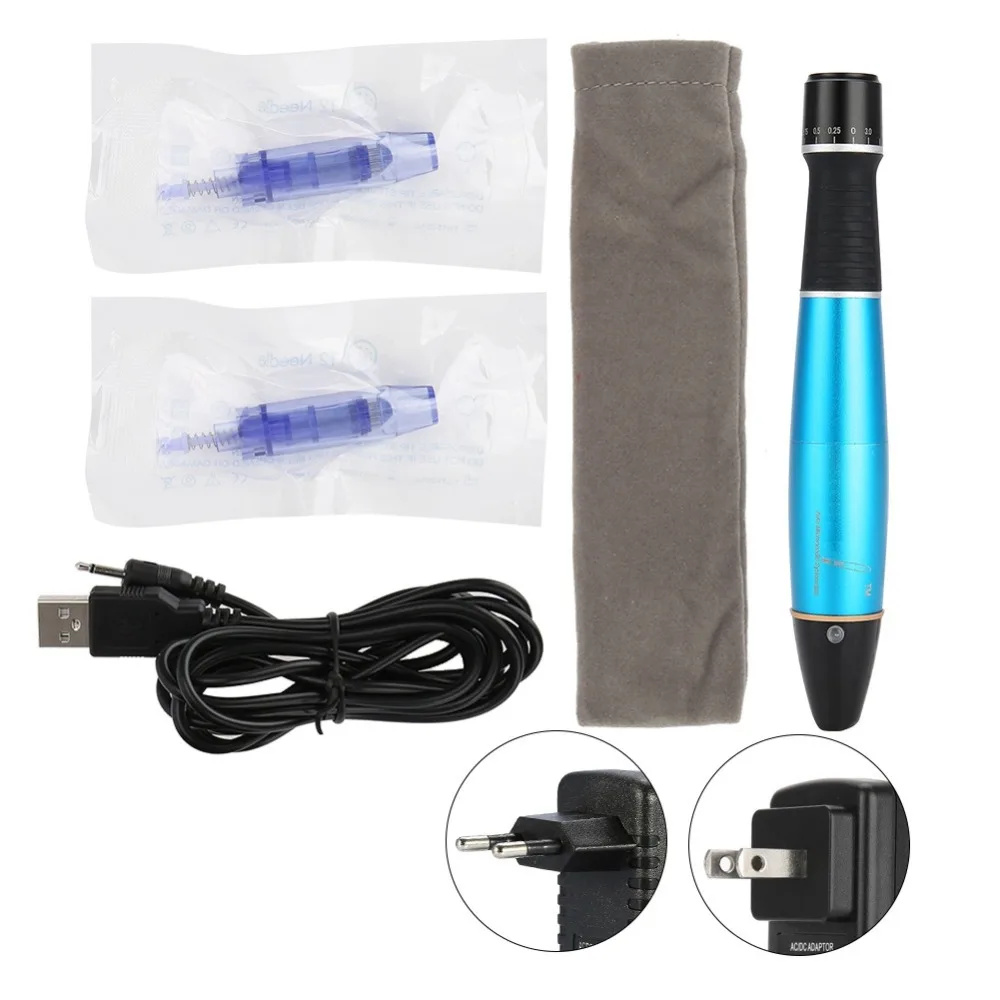 2019 Newest Electronic Eyebrow Tattoo Machine Motor Tattoo Rotary Pen Permanent Makeup Kit with 2pcs Needle Microblading Gun Set 2pcs 40x40x11mm aluminum heatsink heat sink radiator cooling cooler electronic chip ic led computer with thermal conductive tape