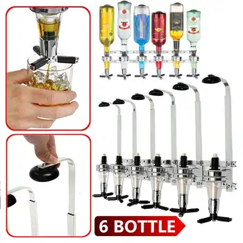 

Wall Mounted 6 Station Liquor Dispenser Bar Butler Wine Dispenser Alcohol Bottle Dispenser Drinking Pourer Bar Accessories