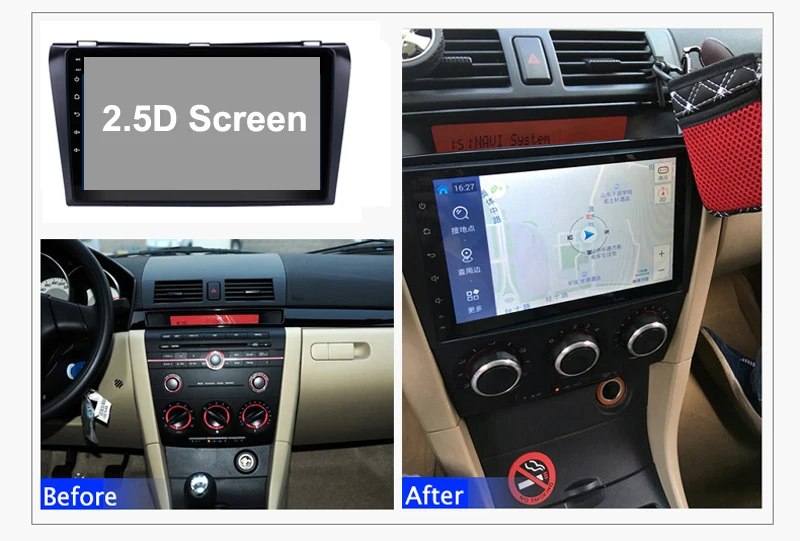 Ips 2.5D для Mazda 3 1 2 BK 2003-2009 2008-2013 автомобильный Радио Мультимедиа Видео плеер навигация gps Android 8,1 - Цвет: 2.5D (Model 2)