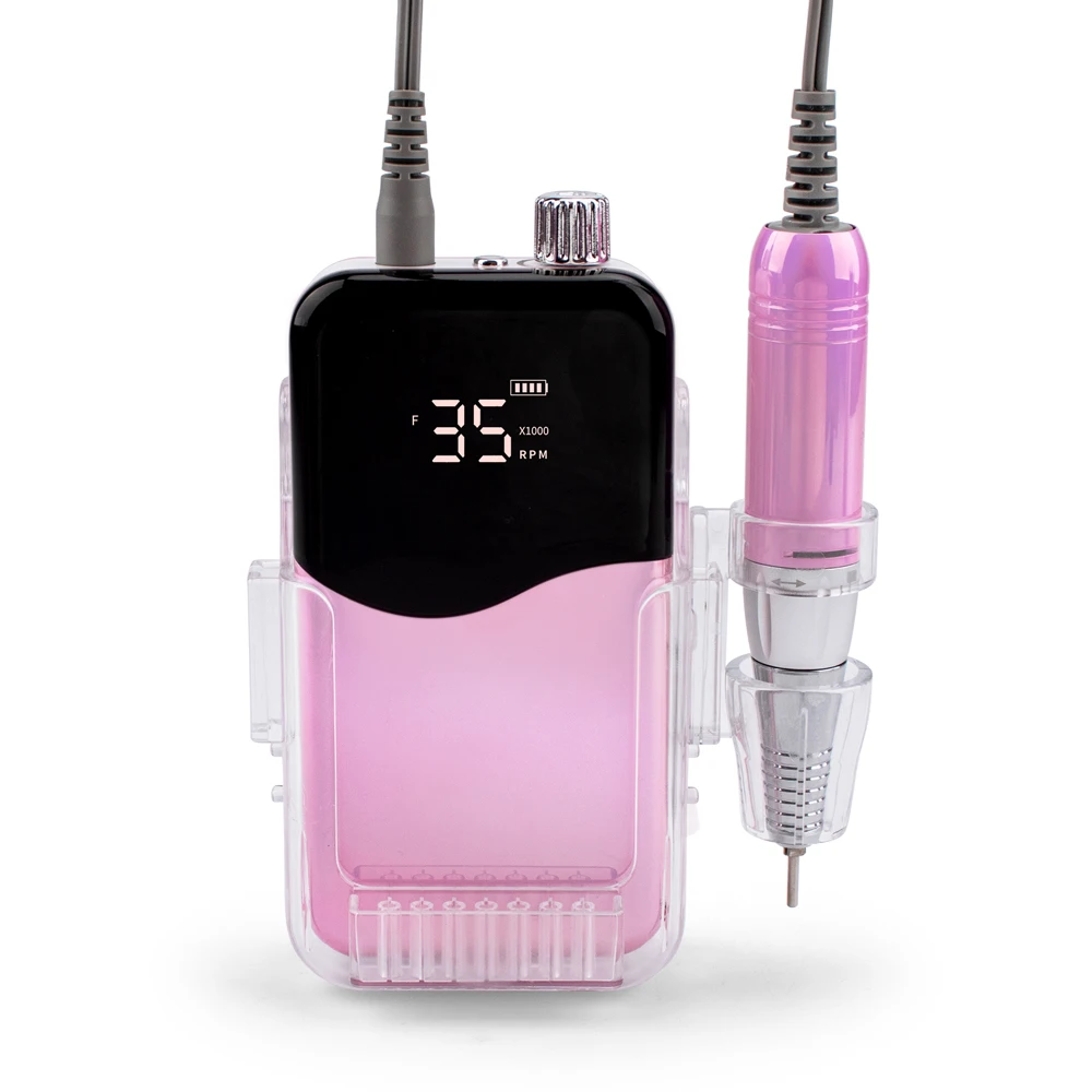 Professional Electric Manicure Nail Drill Machine 35000RPM Portable Rechargeable Cordless Efile For Acrylic Gel Nails Home Salon 3
