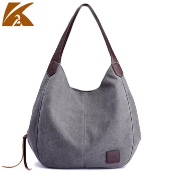 

New Style Canvas Bag WOMEN'S Bag Fashion Literature And Art Simple One-Shoulder Handbag Multi-Compartment Casual Large Bag