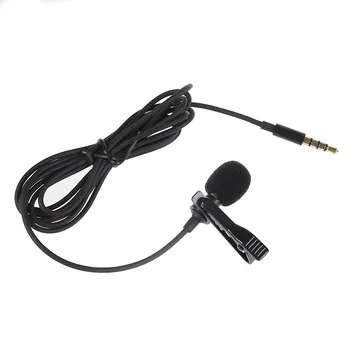 

Promotion--Lavalier Lapel Clip-on Omnidirectional miniphone TRRS 3.5mm Jack Handsfree 3.28ft Condenser Mini Recording Mic for Ap