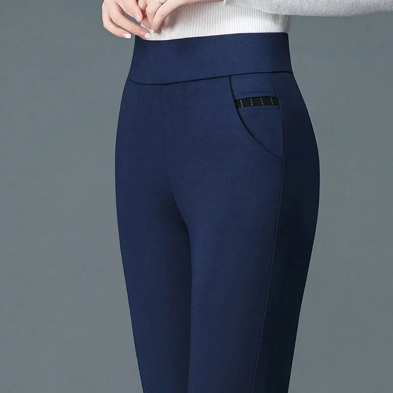 

Women Spring Summer 2022 Trousers Loose Fashion Trousers Stretch High Waist Straight-Leg Pants Middle-Aged Mother Pants A52
