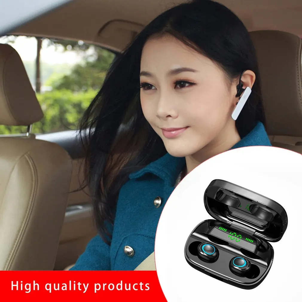 S11 TWS 3500mAh Power Bank Sports Headphone 8D Touch LED Bluetooth 5 0 Earphone Wireless HIFI Stereo Earbuds Headset With Mic