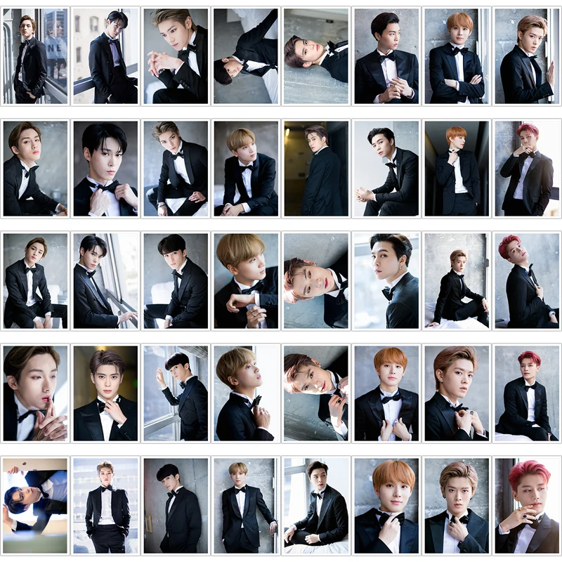 Kpop NCT NCT127 регулярной неправильной Polaroid ЛОМО карта с фотографией Winwin JaeHyun HD Фотокарта с металлической коробки 40 шт./компл