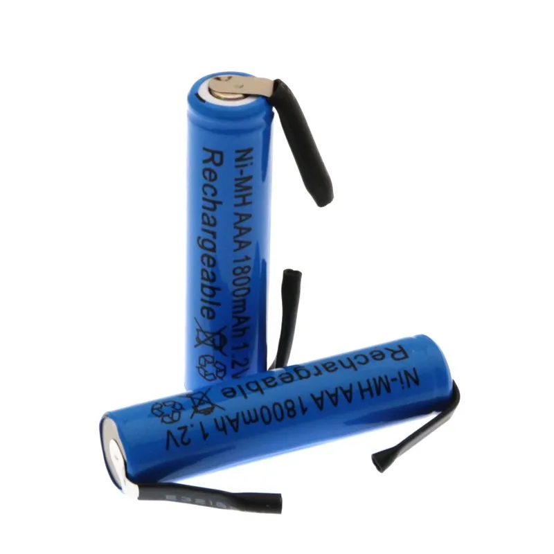 Новинка 1,2 V AAA перезаряжаемая батарея 1800mah AAA Ni-MH ячейка со сварочными штырьками плоский верх для игрушек беспроводной телефон+ никель сделай сам