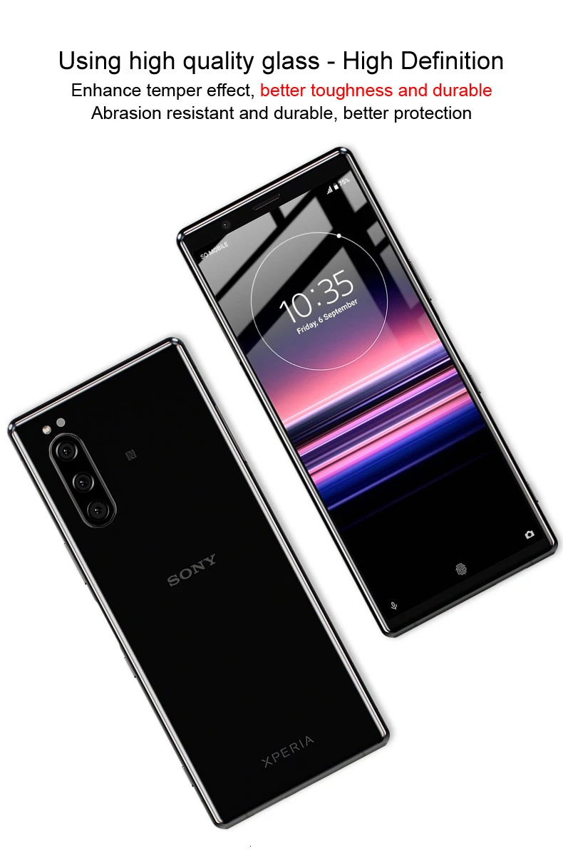 IMAK Для sony Xperia 5 Закаленное стекло для sony Xperia 5 стекло 9H 2.5D полное покрытие защита экрана