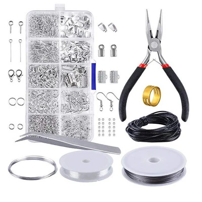 M114 10 Grids Single ring/Lobster clasp/Tail chain/Clip buckle Necklace Jewelry Making Materials Supplies Iron Repair Tool sets - Цвет: M114
