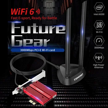 

Willkey WiFi Wireless Network Card Dual Band 3000Mbps Wifi 6 CF-AX200 Plus Wireless Adapter 2.4G/5Ghz Bluetooth5.0 Wifi Receiver