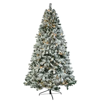 

7.5ft Pvc Flocking Tied Light Christmas Tree For Decorative Christmas Mood Recycle Use Flame Retarded