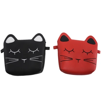 

2 Pack Little Girls Purses Cute Cat Shoulder Crossbody Bag (Red And Black)