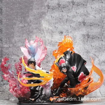 

23cm Anime Naruto PVC Action Figure Zero Uchiha Itachi Fire Sasuke Susanoo Relation Collection Model Toy