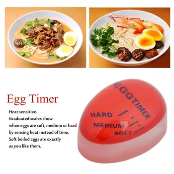 

1pcs Perfect Color Changing Timer Yummy Soft Hard Boiled Egg Cooker Kitchen Eco-Friendly Resin Red Dial Breakfast Maker 2020 Hot